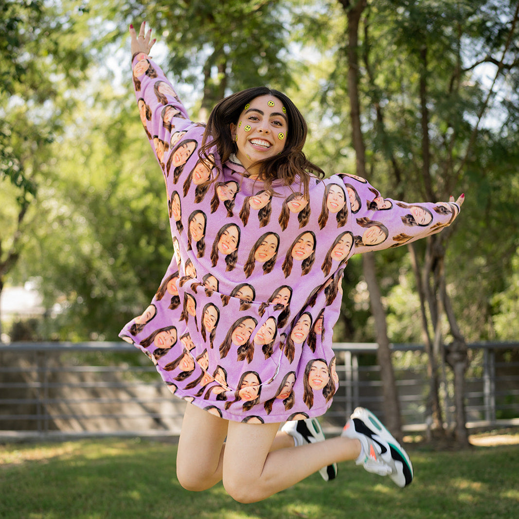 Pattern Huggy Blanket Hoodie