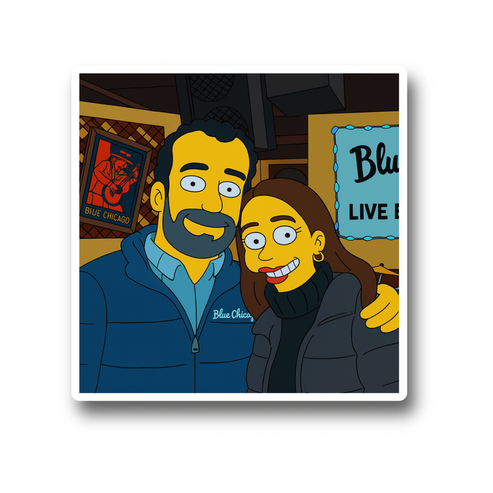 Yellow Characters Custom Photo Magnet