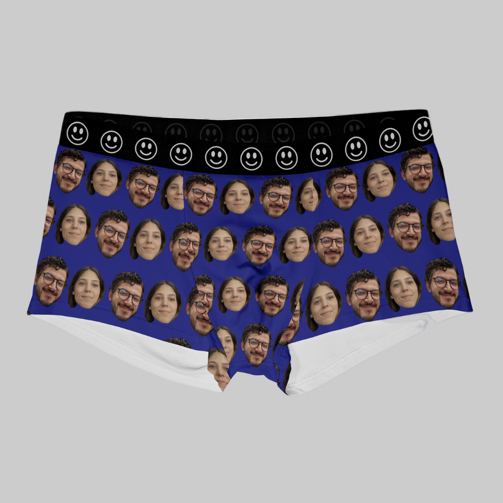Pattern Two Photos | Custom Personalized Face Photo Boxer Underwear for Men | Gift for Men, Husband, Him, Boyfriend