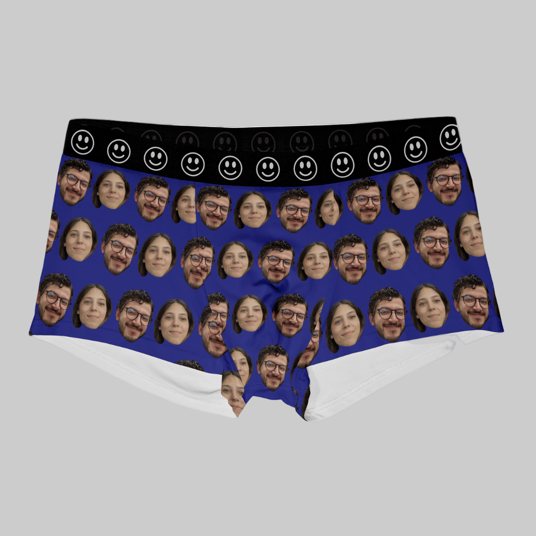 Pattern Two Photos | Custom Personalized Face Photo Boxer Underwear for Men | Gift for Men, Husband, Him, Boyfriend