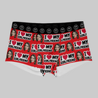 I LOVE MY GIRLFRIEND | Custom Personalized Face Photo Boxer Underwear for Men | Gift for Men, Husband, Him, Boyfriend