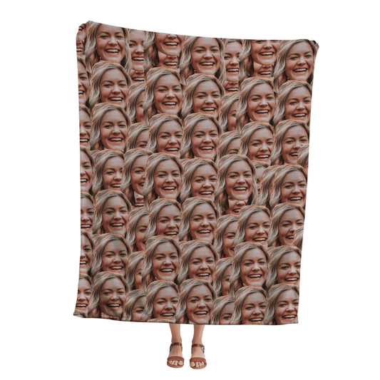 Face Mash One Photo | Custom Personalized Face Photo Blanket for Youth, Men, and Women | Unique Gift for Teens, Friends, Women, Siblings, Boyfriends, Everyone