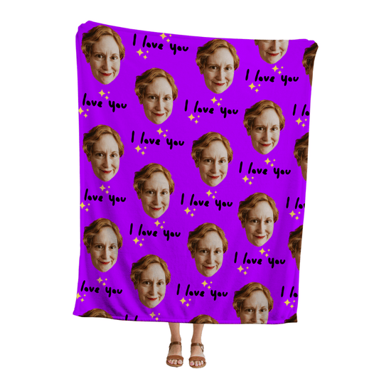 I LOVE YOU One Photo | Custom Personalized Face Photo Blanket for Youth, Men, and Women | Unique Gift for Teens, Friends, Women, Siblings, Boyfriends, Everyone