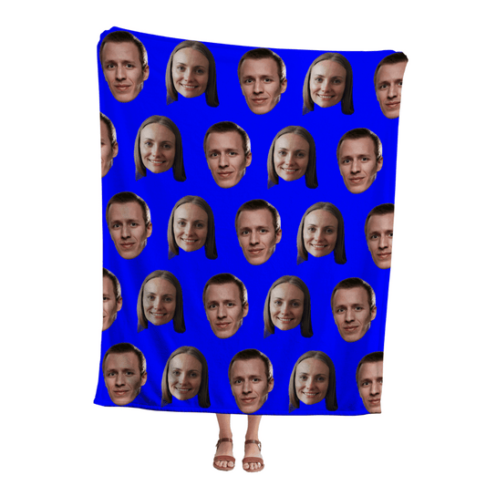 Pattern Two Photos | Custom Personalized Face Photo Blanket for Youth, Men, and Women | Unique Gift for Teens, Friends, Women, Siblings, Boyfriends, Everyone