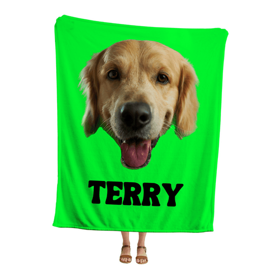 Pet with Name | Custom Personalized Face Photo Blanket for Youth, Men, and Women | Unique Gift for Teens, Friends, Women, Siblings, Boyfriends, Everyone