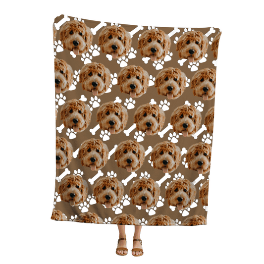 Bone and Paw | Custom Personalized Face Photo Blanket for Youth, Men, and Women | Unique Gift for Teens, Friends, Women, Siblings, Boyfriends, Everyone