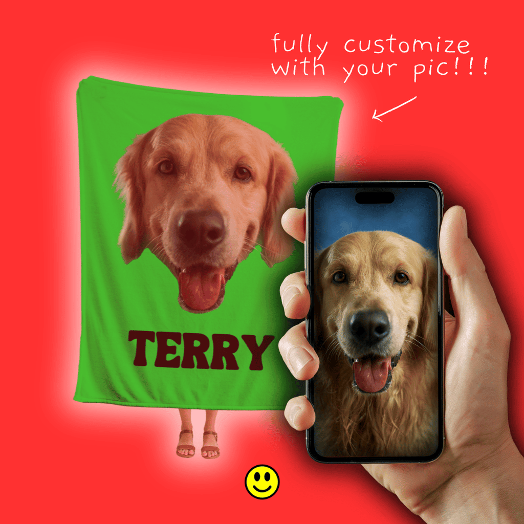Pet with Name | Custom Personalized Face Photo Blanket for Youth, Men, and Women | Unique Gift for Teens, Friends, Women, Siblings, Boyfriends, Everyone