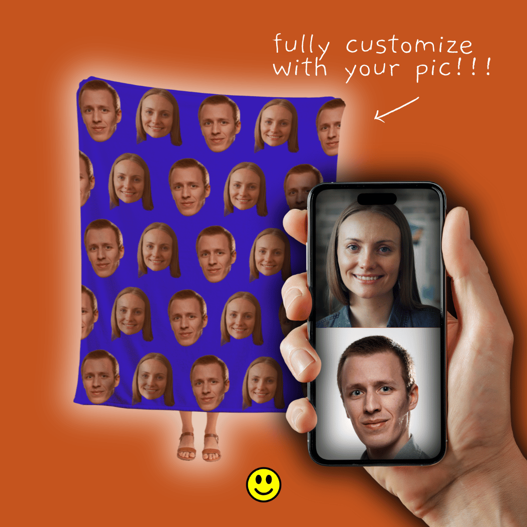 Pattern Two Photos | Custom Personalized Face Photo Blanket for Youth, Men, and Women | Unique Gift for Teens, Friends, Women, Siblings, Boyfriends, Everyone