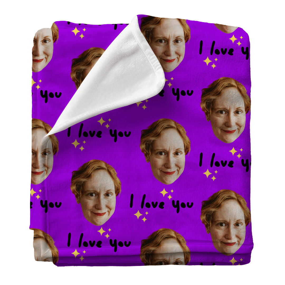 I LOVE YOU One Photo | Custom Personalized Face Photo Blanket for Youth, Men, and Women | Unique Gift for Teens, Friends, Women, Siblings, Boyfriends, Everyone