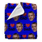 I LOVE DAD | Custom Personalized Face Photo Blanket for Youth, Men, and Women | Unique Gift for Teens, Friends, Women, Siblings, Boyfriends, Everyone