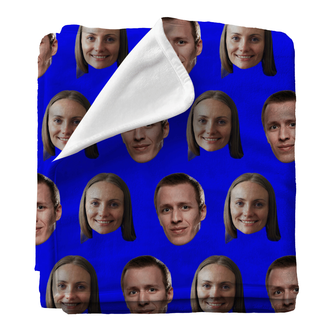 Pattern Two Photos | Custom Personalized Face Photo Blanket for Youth, Men, and Women | Unique Gift for Teens, Friends, Women, Siblings, Boyfriends, Everyone