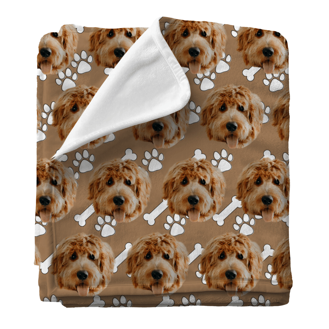 Bone and Paw | Custom Personalized Face Photo Blanket for Youth, Men, and Women | Unique Gift for Teens, Friends, Women, Siblings, Boyfriends, Everyone