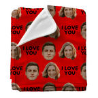 I LOVE YOU Two Photos | Custom Personalized Face Photo Blanket for Youth, Men, and Women | Unique Gift for Teens, Friends, Women, Siblings, Boyfriends, Everyone