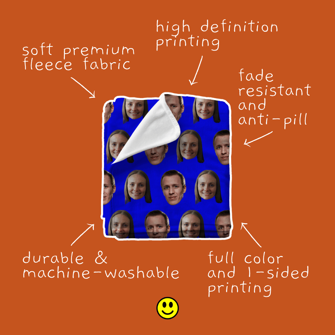 Pattern Two Photos | Custom Personalized Face Photo Blanket for Youth, Men, and Women | Unique Gift for Teens, Friends, Women, Siblings, Boyfriends, Everyone