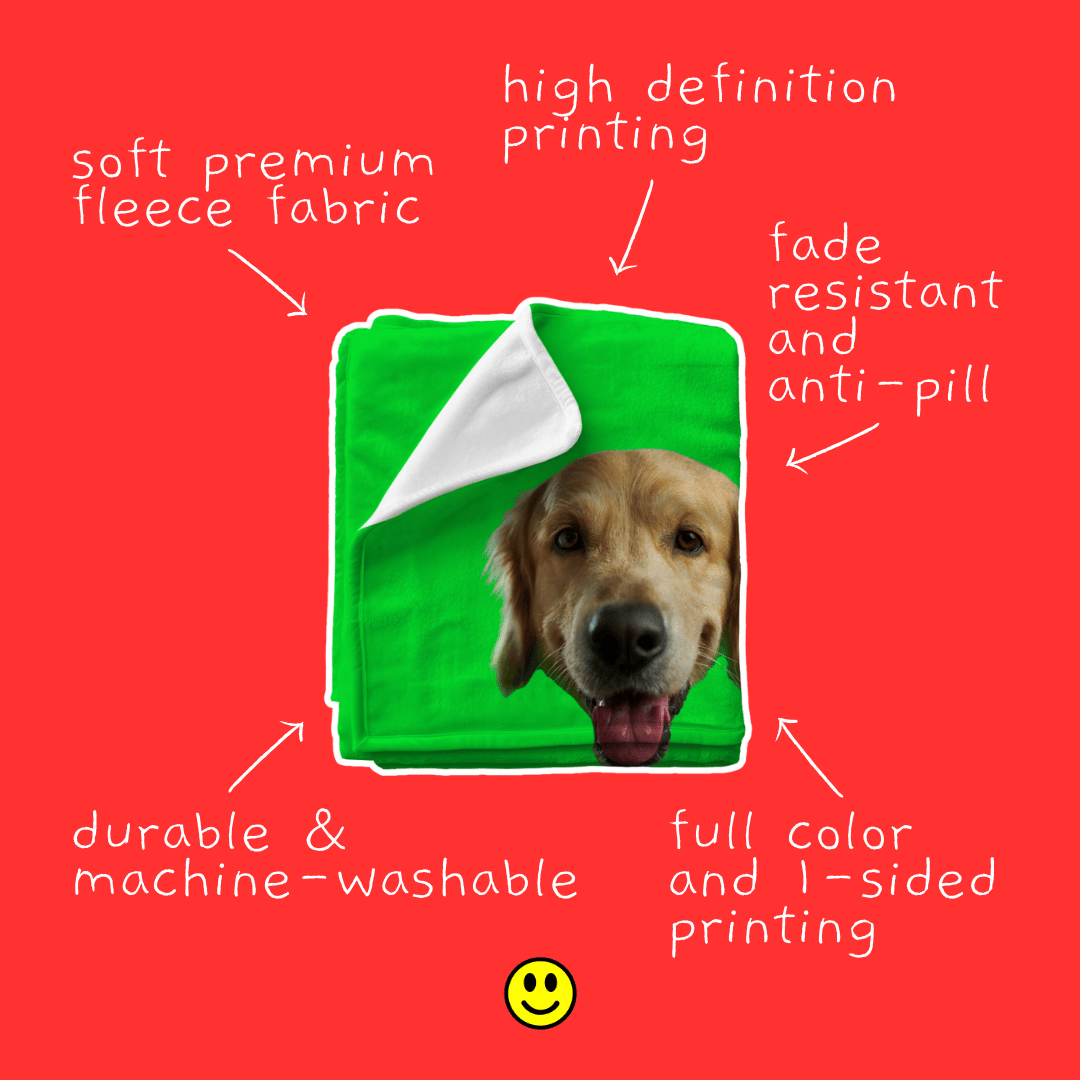 Pet with Name | Custom Personalized Face Photo Blanket for Youth, Men, and Women | Unique Gift for Teens, Friends, Women, Siblings, Boyfriends, Everyone