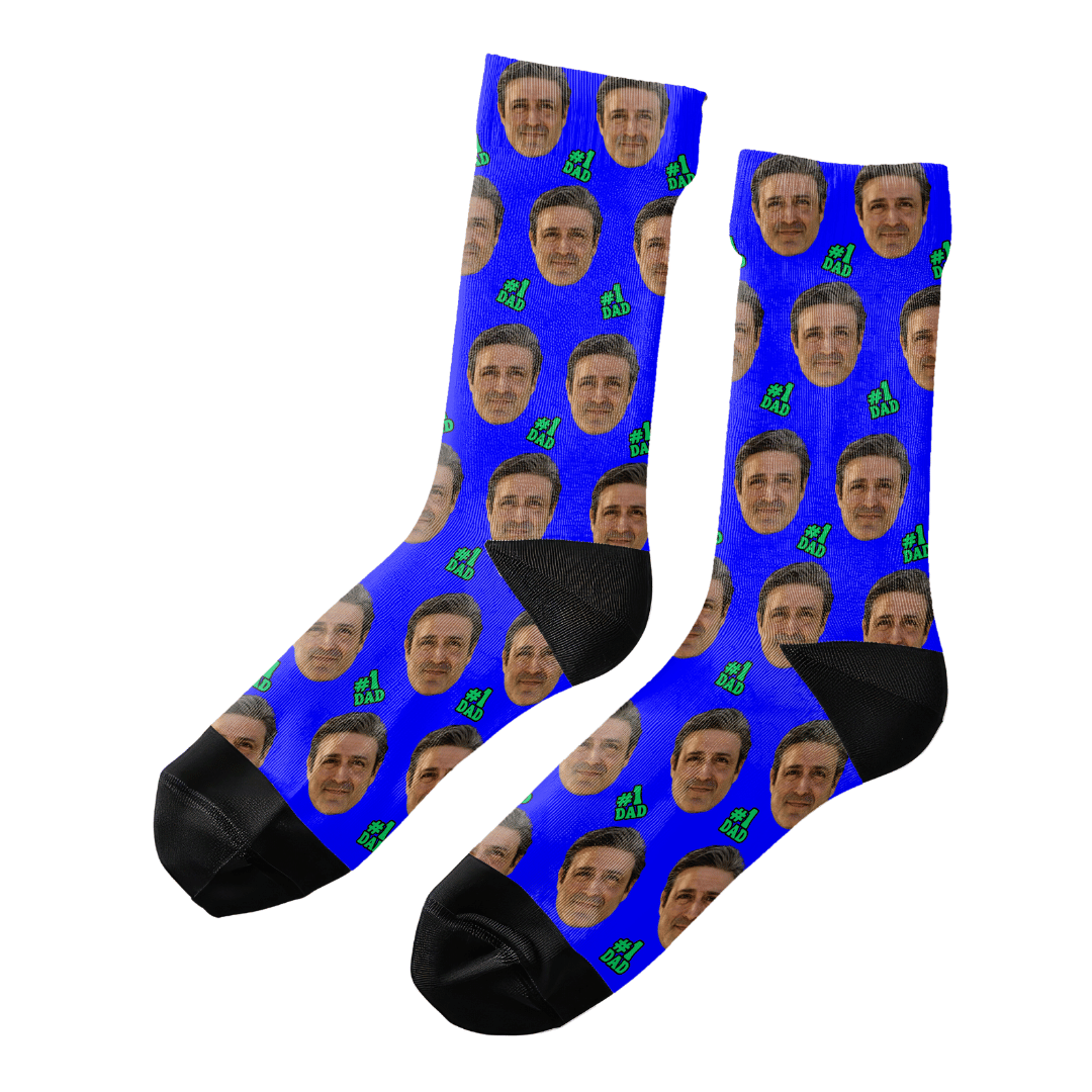 #1 DAD Custom Face Socks