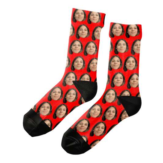 Pattern One Photo | Custom Personalized Face Photo Socks for Youth, Men, and Women | Unique Gift for Teens, Friends, Women, Siblings, Boyfriends, Everyone