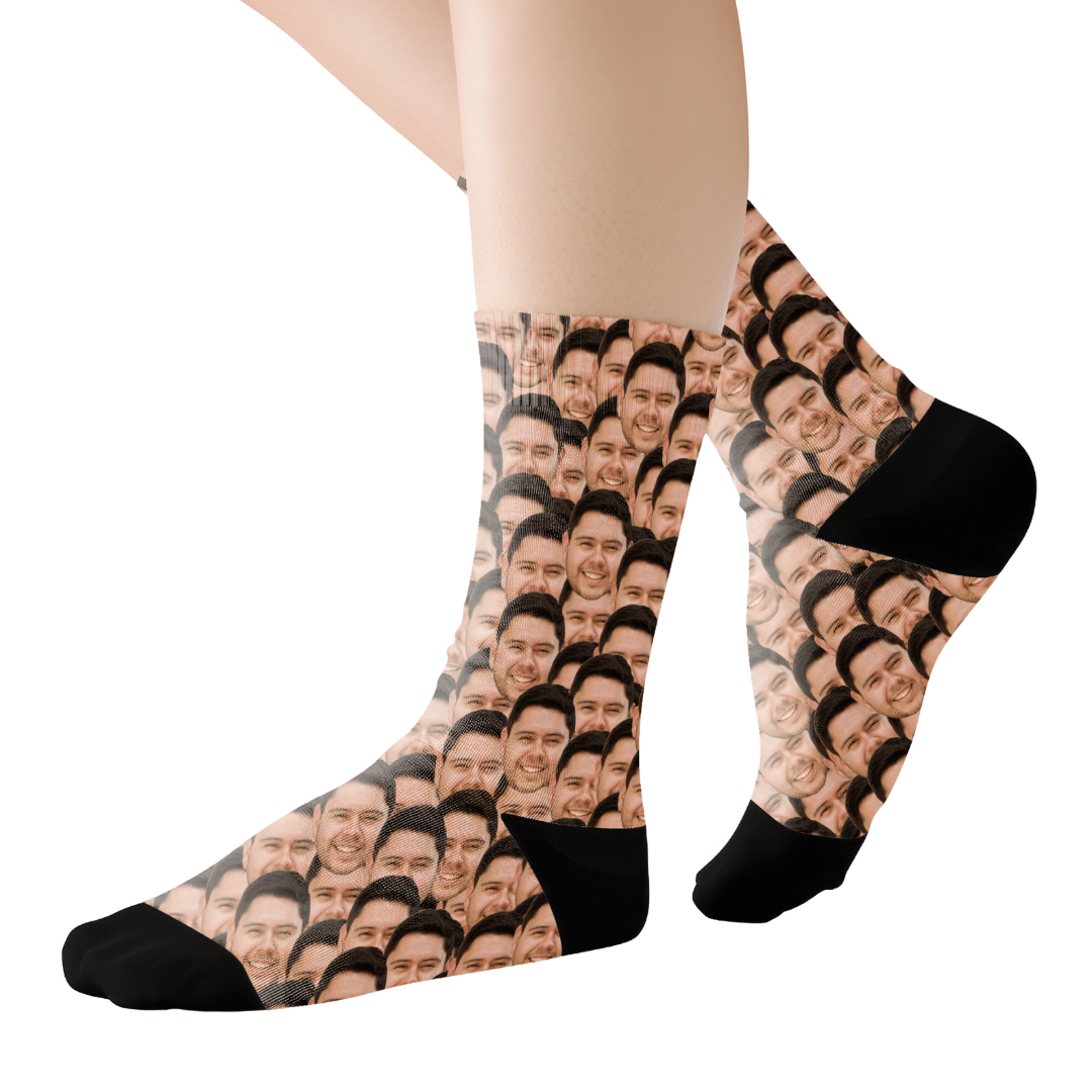 Face Mash Photo | Custom Personalized Face Photo Socks for Youth, Men, and Women | Unique Gift for Teens, Friends, Women, Siblings, Boyfriends, Everyone